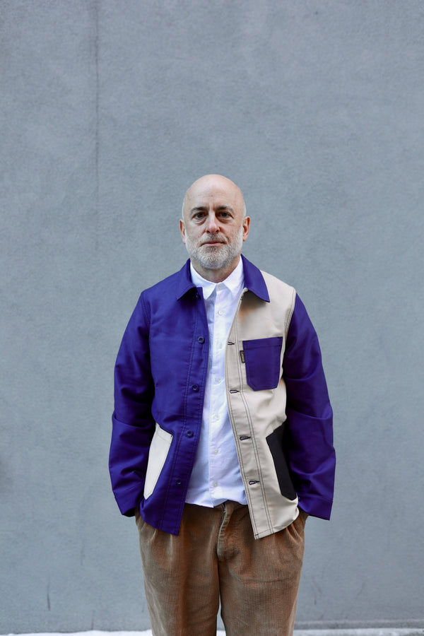 steven alan Veste de travail Moleskine White and Blue