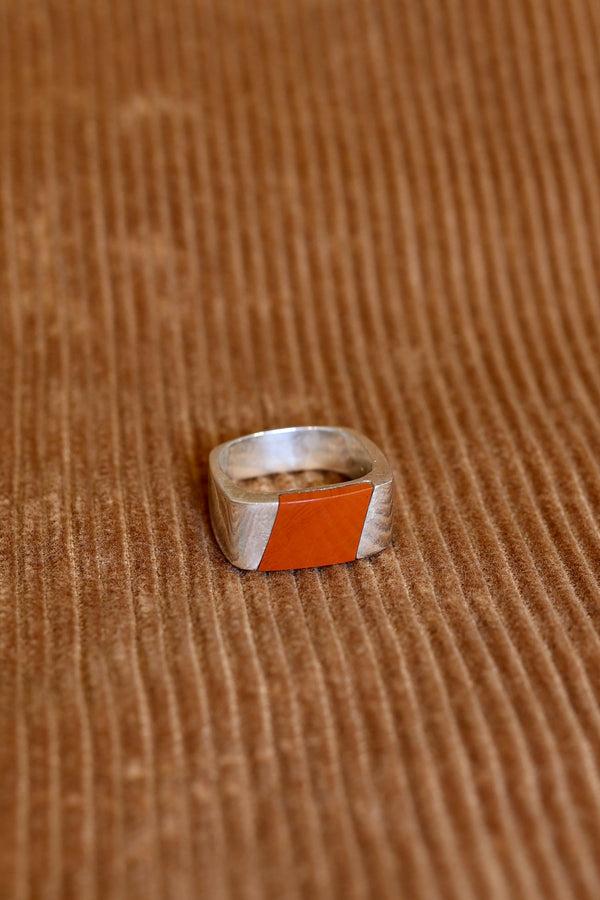steven alan Vintage sterling silver ring with red jasper
