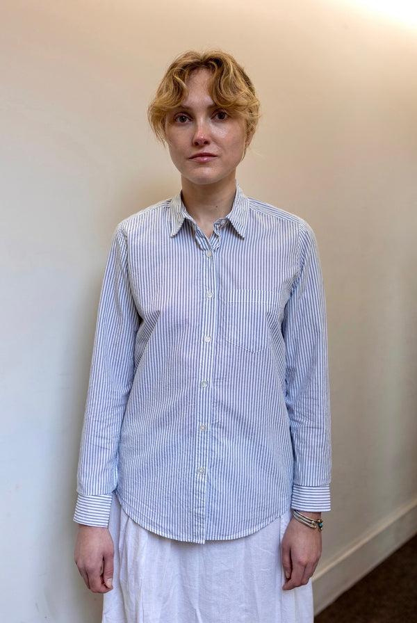 steven alan Women's Reverse Seam Double Blue Stripe