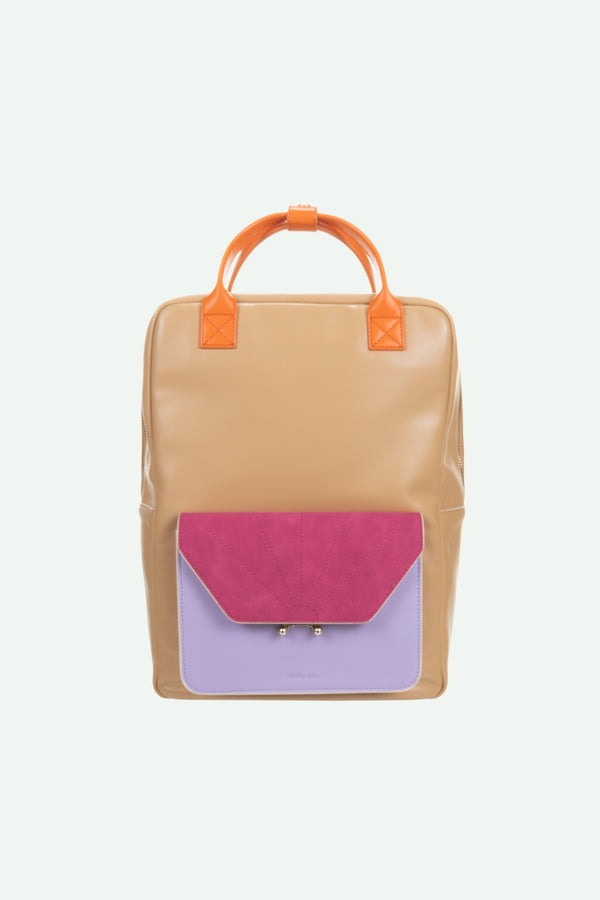 sticky lemon backpack | il sole | coloré | affogato beige + sunset lilac + positano purple