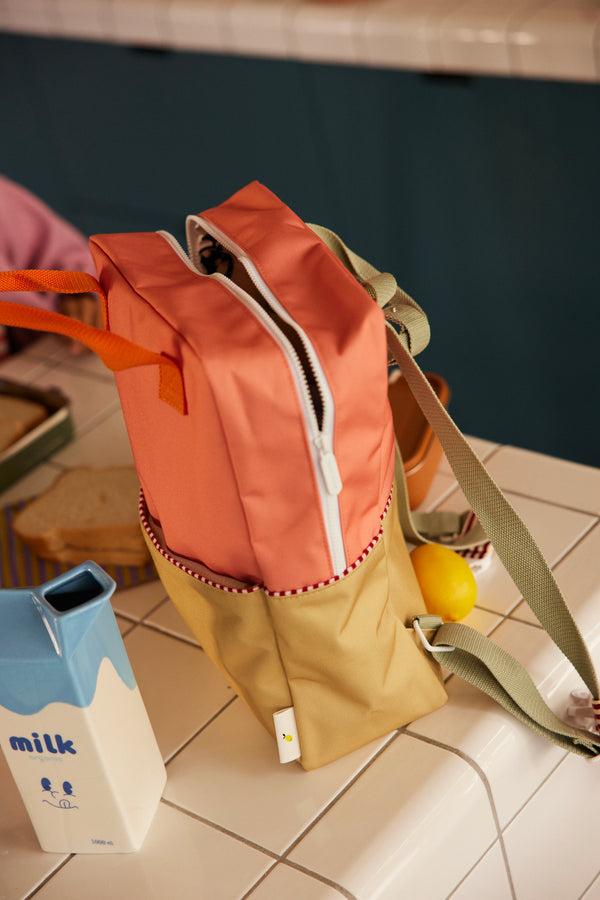 Sticky Lemon Backpack Large | Colourblocking | Coral Pink + Reed Green