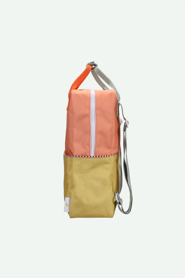 Sticky Lemon Backpack Large | Colourblocking | Coral Pink + Reed Green