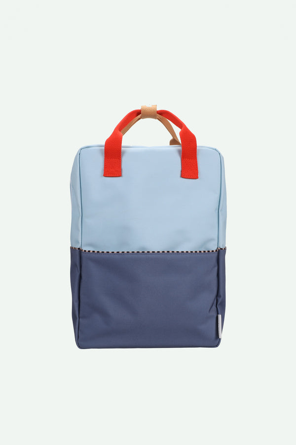 sticky lemon backpack large | colourblocking | zissou blue + blue whale