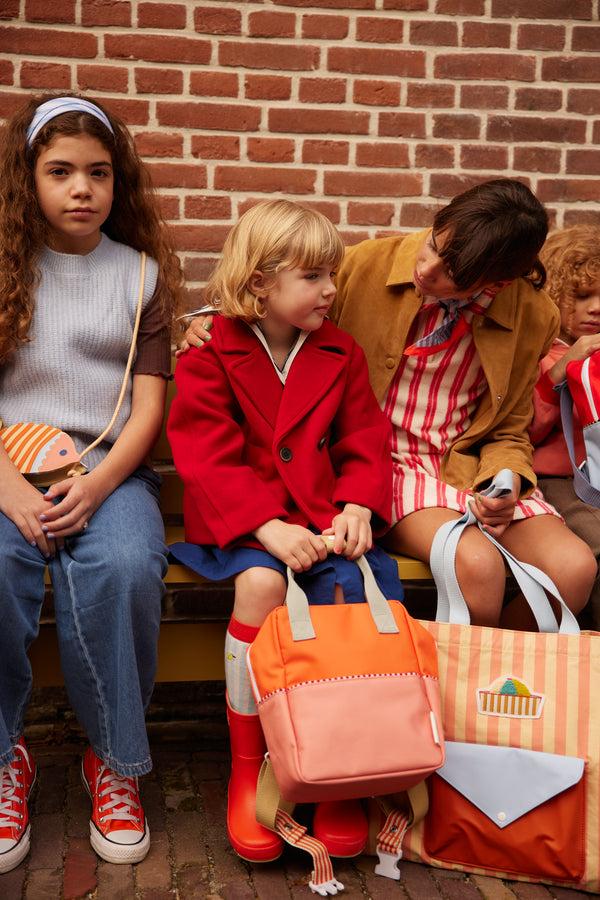 Sticky Lemon Backpack Small | Colourblocking | Lifebuoy Orange + Coral Pink