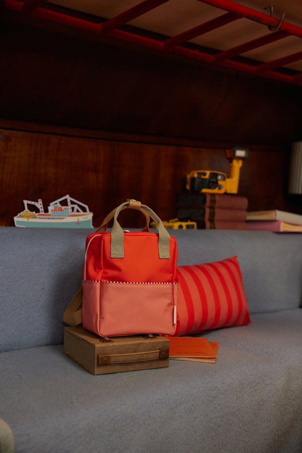 Sticky Lemon Backpack Small | Colourblocking | Lifebuoy Orange + Coral Pink