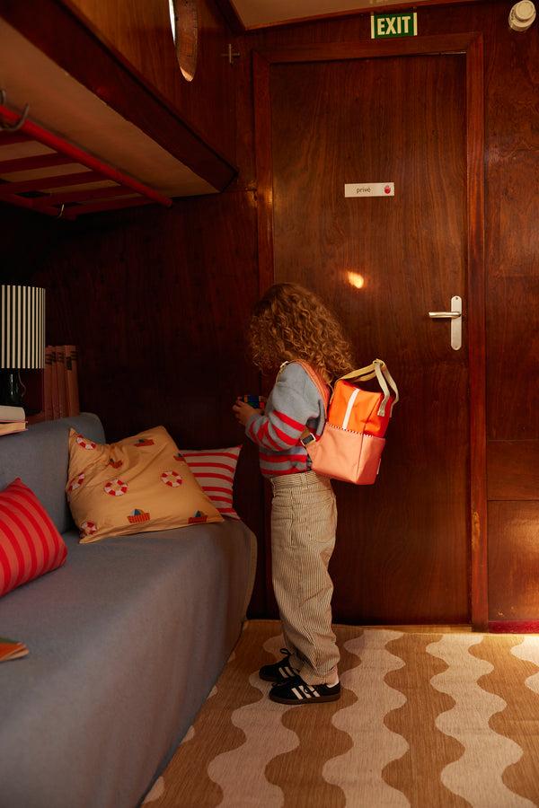 Sticky Lemon Backpack Small | Colourblocking | Lifebuoy Orange + Coral Pink