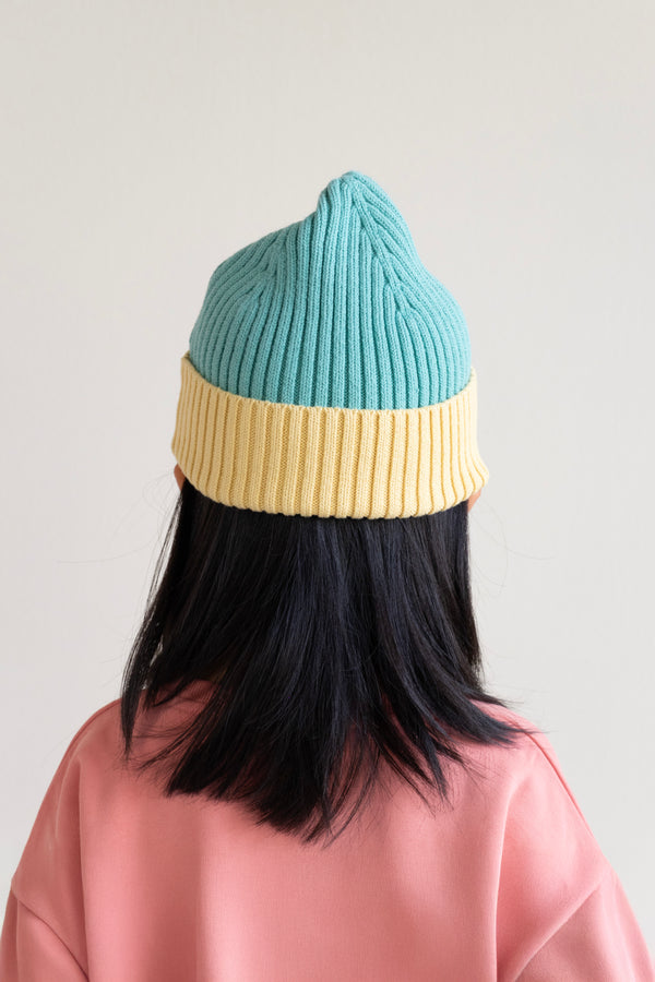 Sticky Lemon Beanie | Lemon | Aquatic Green + Sandy Yellow