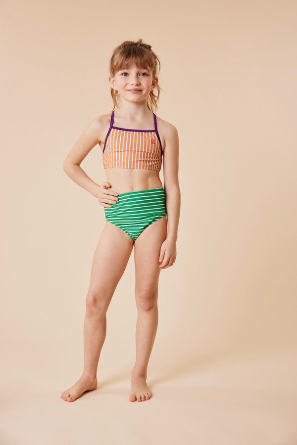 sticky lemon bikini | better together | stripes | leather ball + golf green