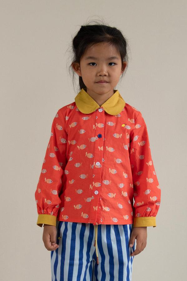Sticky Lemon Blouse | Fish All Over | Red Hat + Reed Green