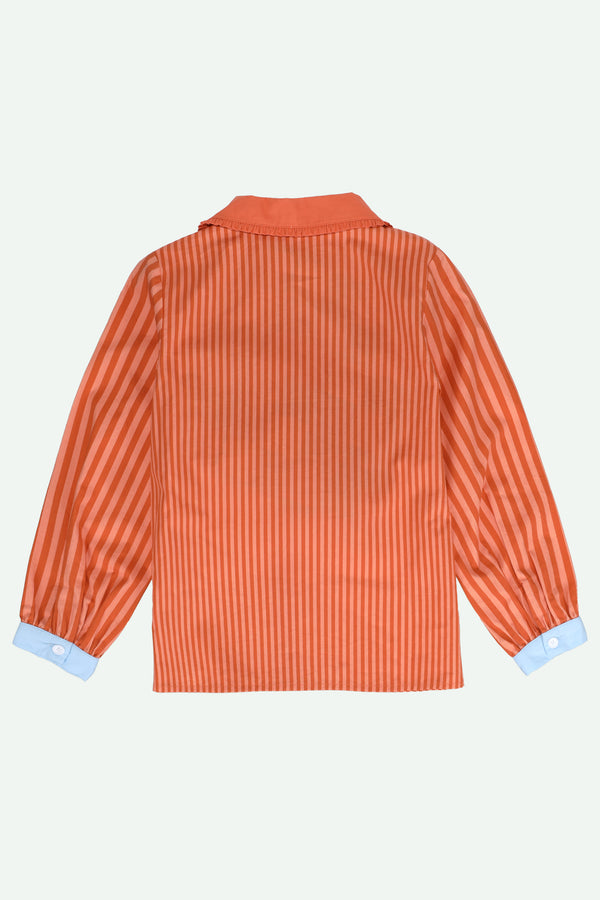 Sticky Lemon Blouse | Stripes | Coral Pink + Shipwreck Rust