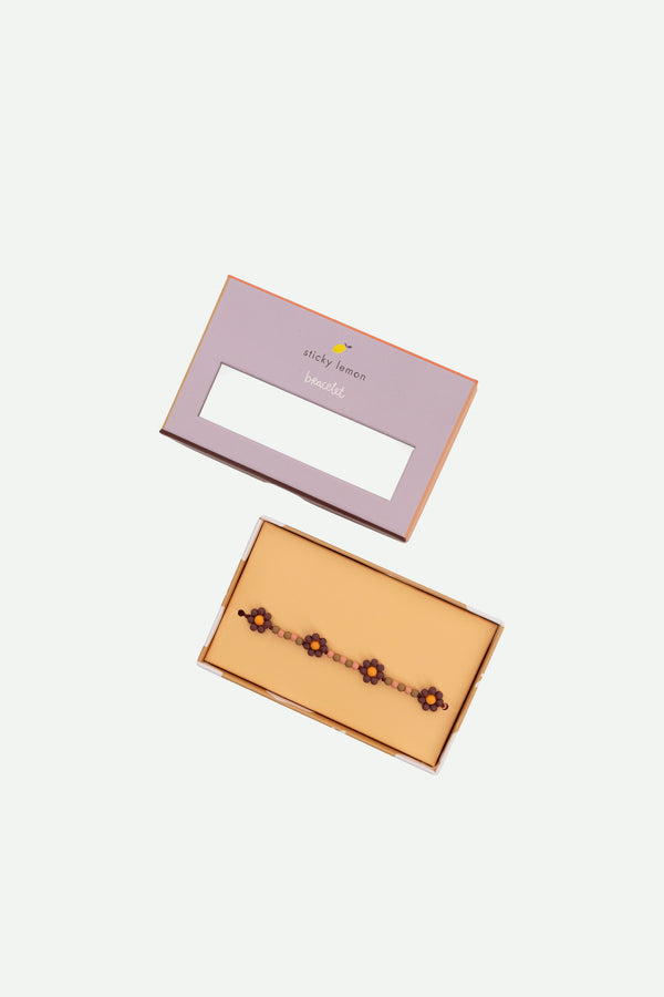 sticky lemon bracelet | daisy | cherry red + daisy yellow