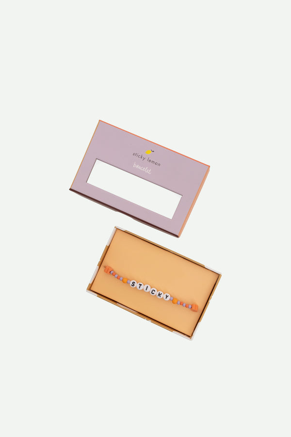 sticky lemon bracelet | sticky | mauve lilac + orange juice