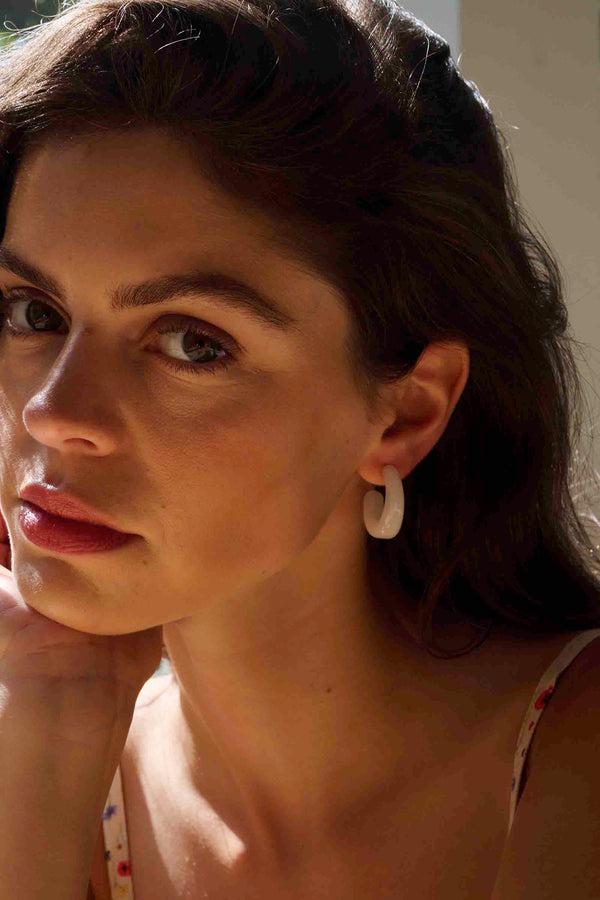 Sticky Lemon Earrings | Club Chic | Cerchio | Pearl White