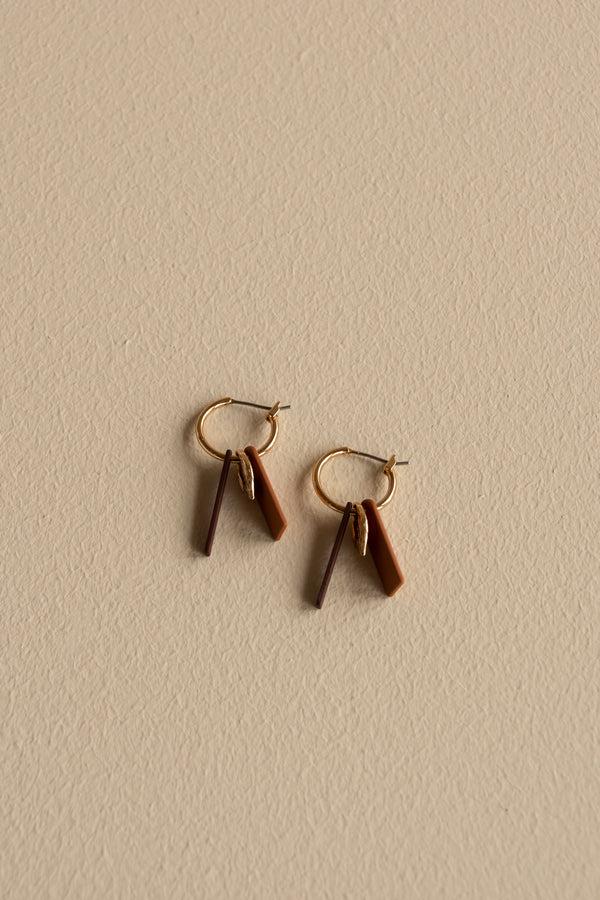sticky lemon earrings | shades of sunset | sunset orange + wine red