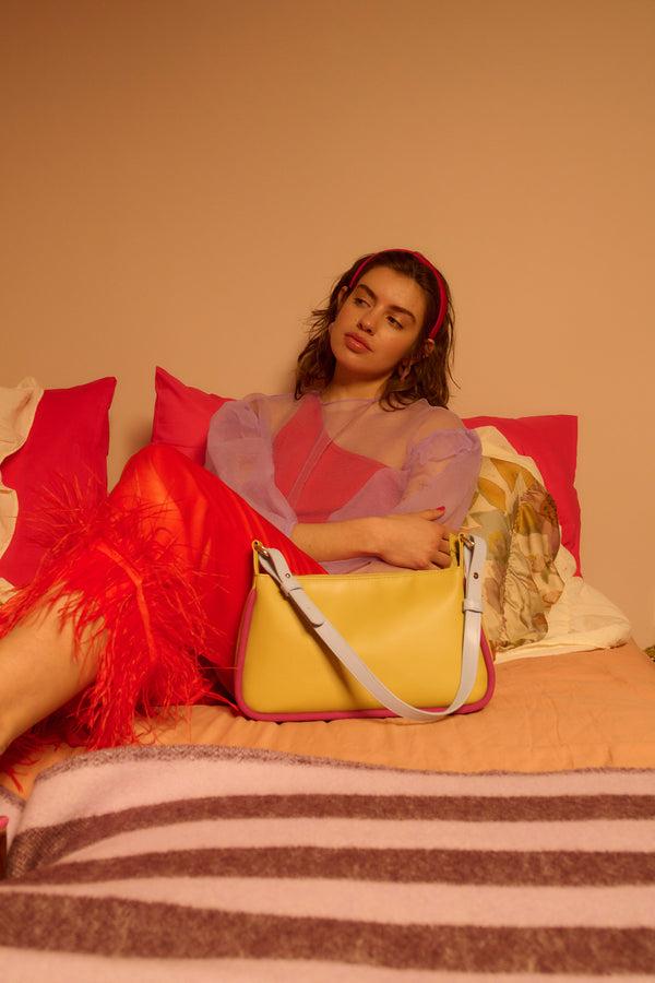 Sticky Lemon Hand Bag | Il Sole | Lemon Leaf + Positano Purple