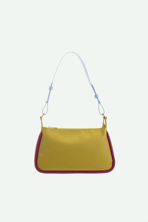 sticky lemon hand bag | il sole | lemon leaf + positano purple