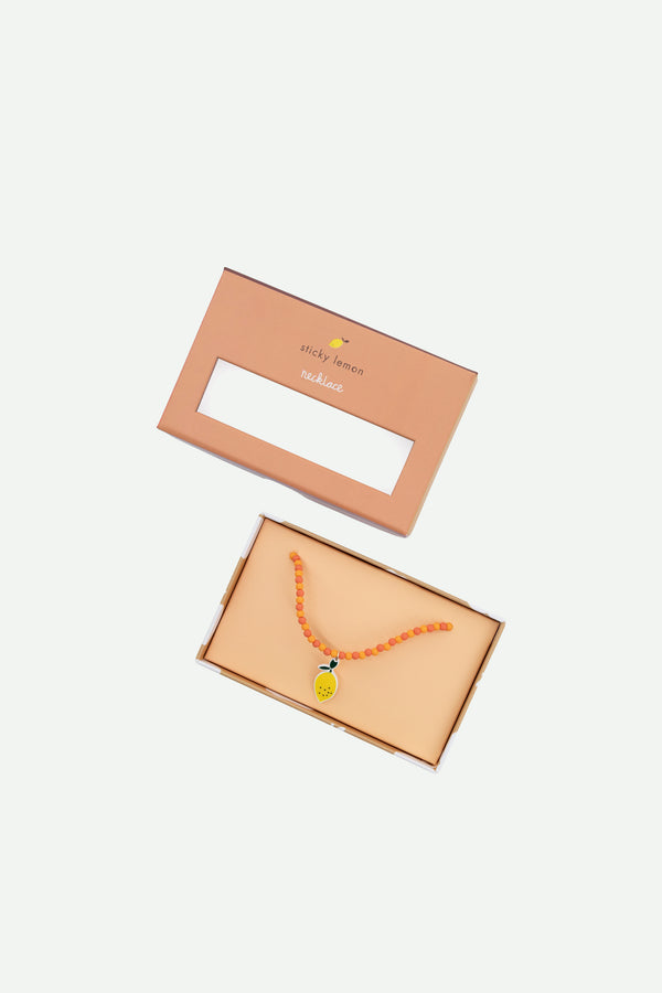 sticky lemon necklace | lemon | orange juice + daisy yellow