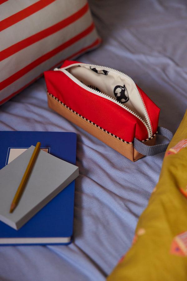 Sticky Lemon Pencil Case | Colourblocking | Red Hat + Jane Beige