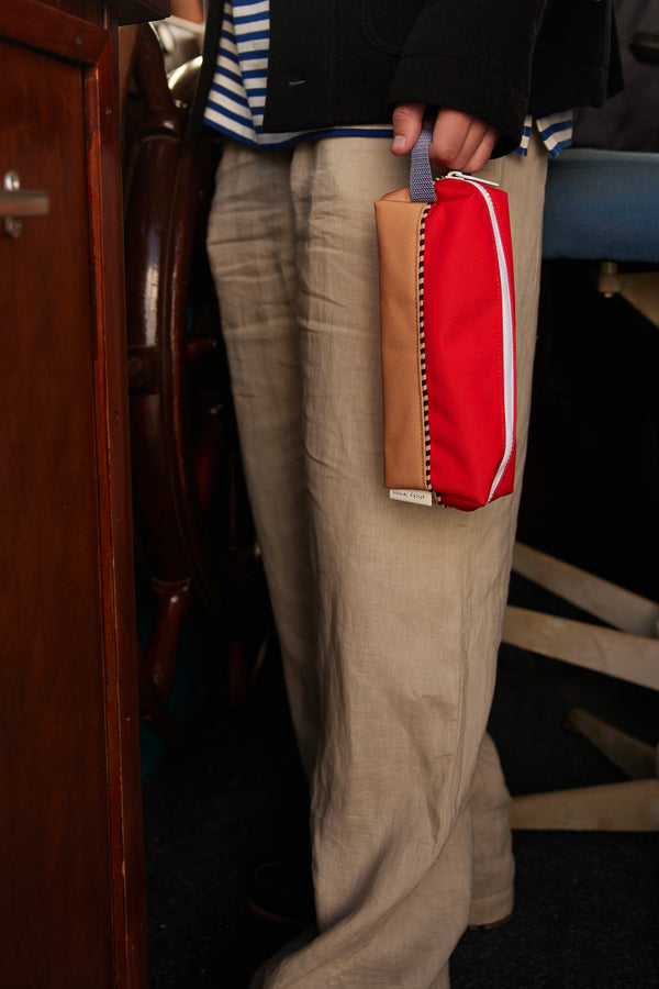 Sticky Lemon Pencil Case | Colourblocking | Red Hat + Jane Beige