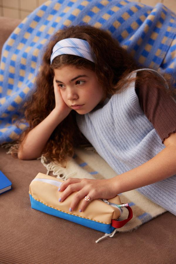 Sticky Lemon Pencil Case | Colourblocking | Sandy Yellow + Radar Blue