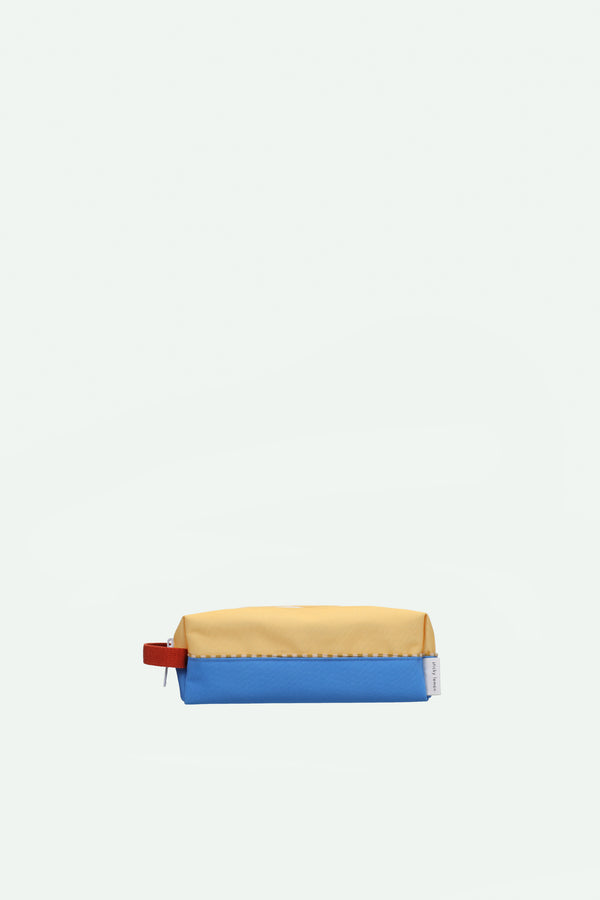 sticky lemon pencil case | colourblocking | sandy yellow + radar blue