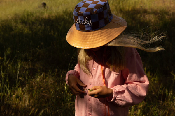 Sticky Lemon Rain Hat | Farmhouse | Soil Green + Blooming Purple