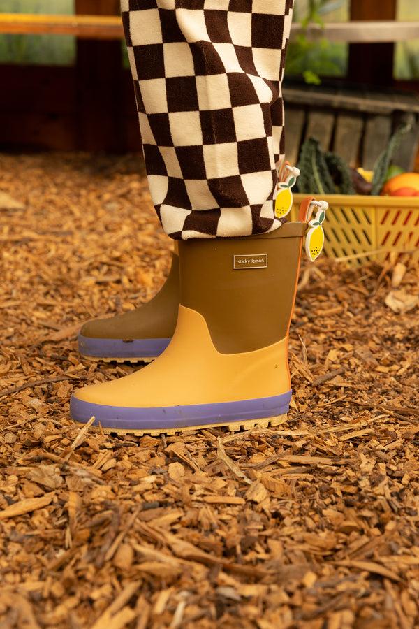 Sticky Lemon Rainboots | Farmhouse | Pear Jam + Soil Green + Blooming Purple
