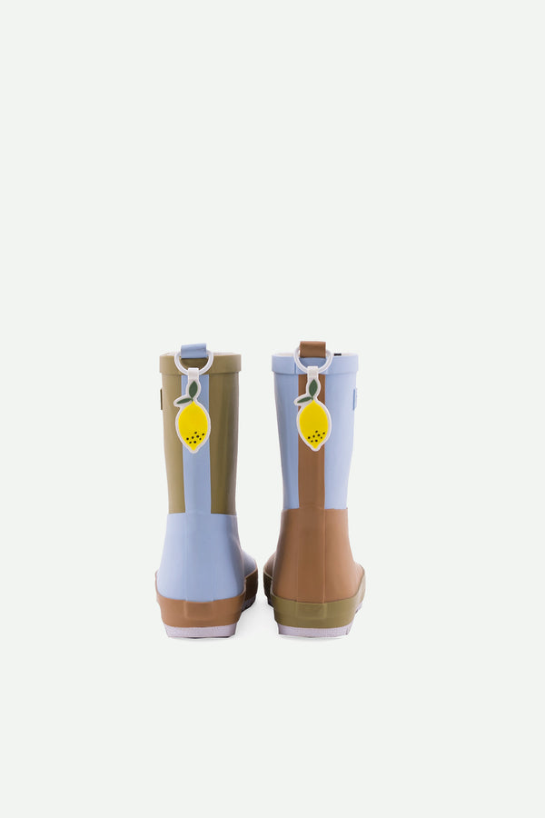 Sticky Lemon Rainboots | Three Tones - Henckle's Blue + Sugar Brown + Madame Olive