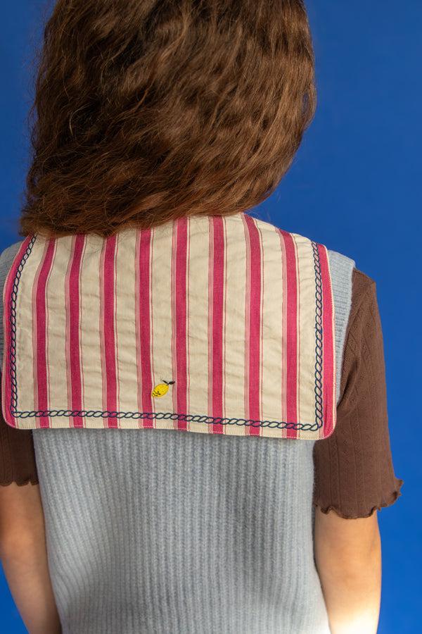 Sticky Lemon Sailor Collar | Pyjama Stripes | Eleanor Pink