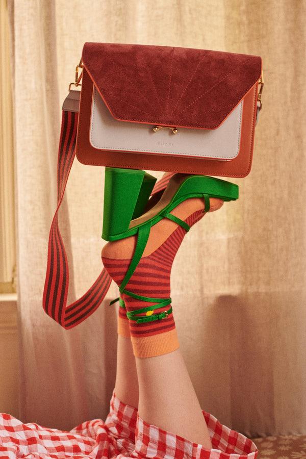 Sticky Lemon Satchel | La Promenade | Coloré | Croissant Brown + Hortensia Blue + Vin Rouge