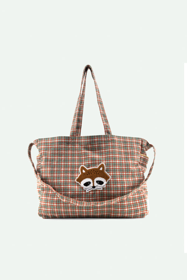 sticky lemon shopper | adventure collection | tartan map green