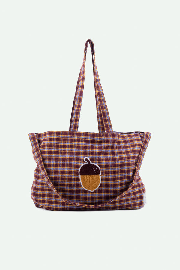 sticky lemon shopper | adventure collection | tartan stormy purple