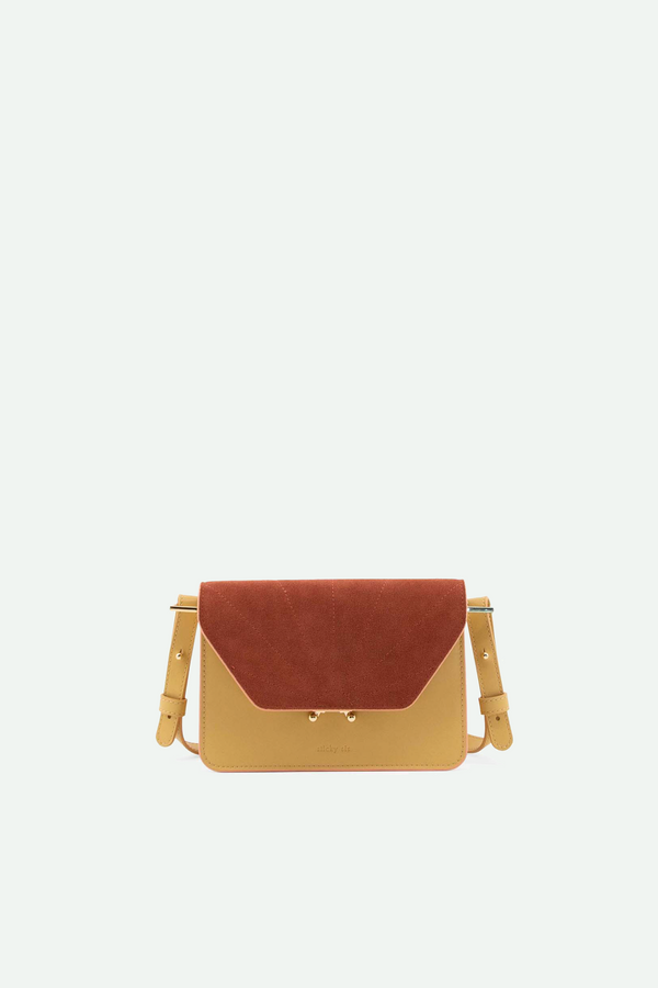 sticky lemon shoulder bag | la promenade | coloré | madeleine beige + croissant brown