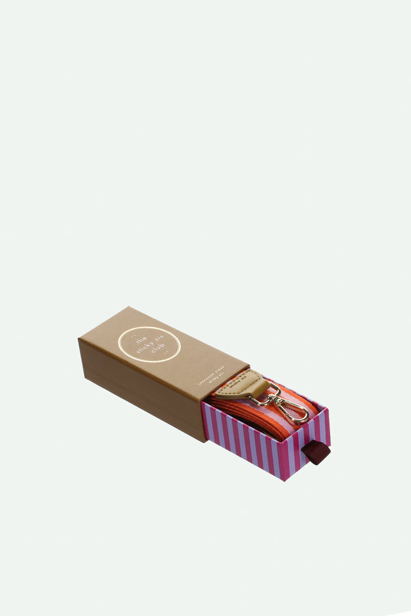 sticky lemon shoulder strap | il sole | arancia orange + dolce pink
