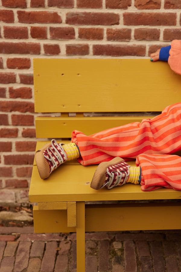 Sticky Lemon Socks | Stripes | Submarine Yellow + Coral Pink