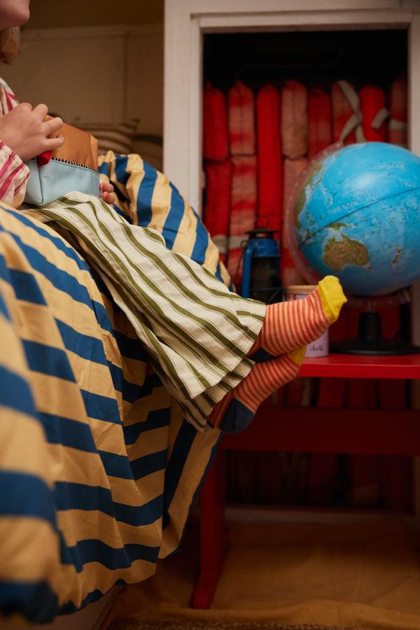 Sticky Lemon Socks | Stripes | Submarine Yellow + Coral Pink