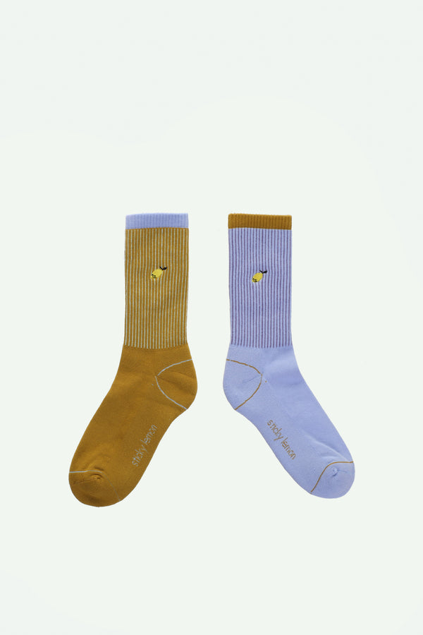 sticky lemon sporty socks | better together | badminton blue