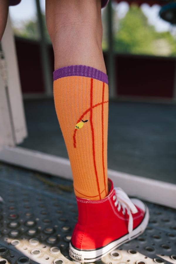 Sticky Lemon Sporty Socks | Better Together | Gravel Orange