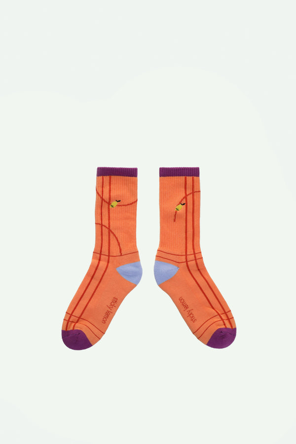 sticky lemon sporty socks | better together | gravel orange
