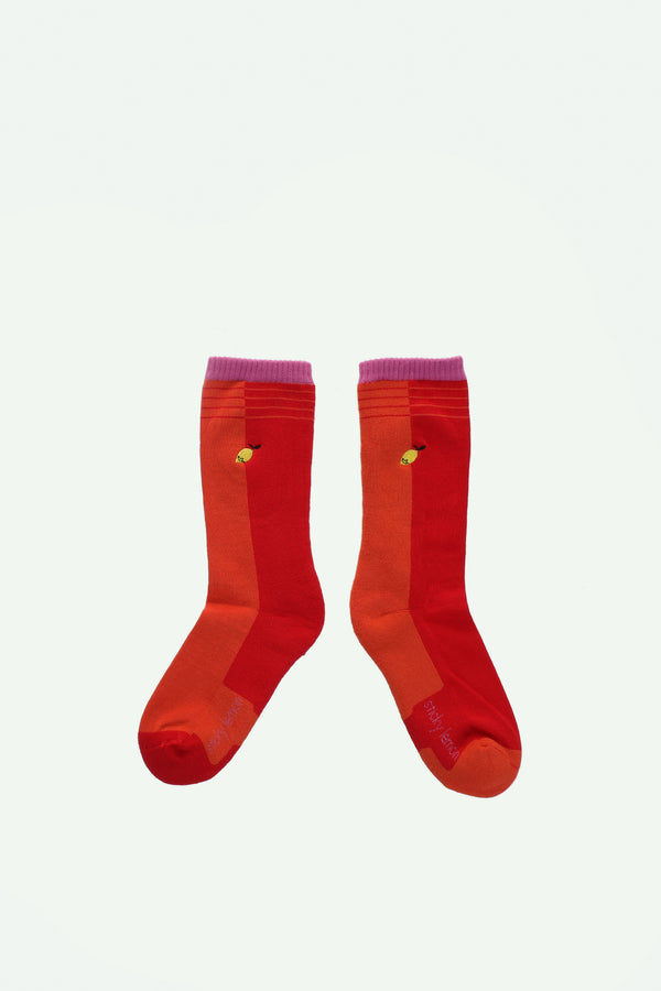 sticky lemon sporty socks | better together | rugby red