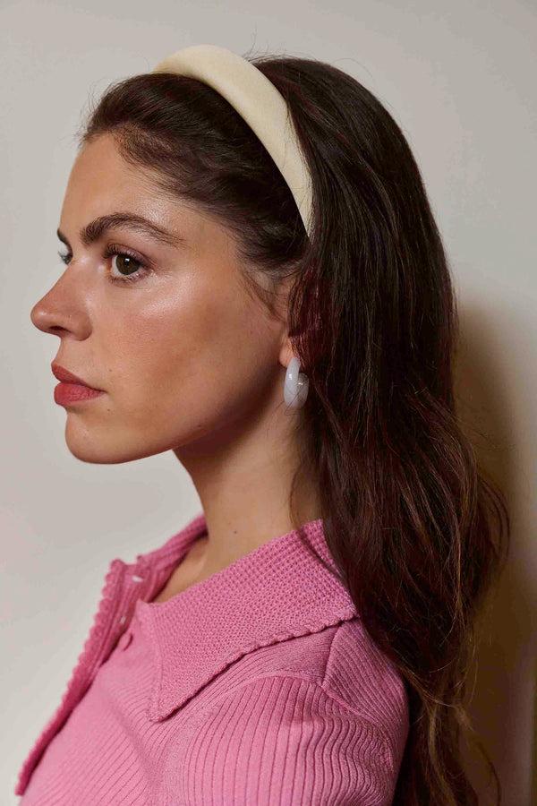 Sticky Lemon Alice Band | Club Chic | Pearl White