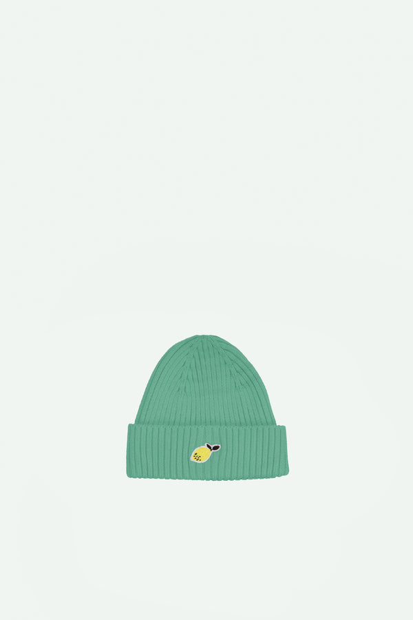 sticky lemon beanie | lemon | aquatic green