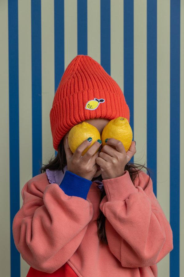 Sticky Lemon Beanie | Lemon | Red Hat