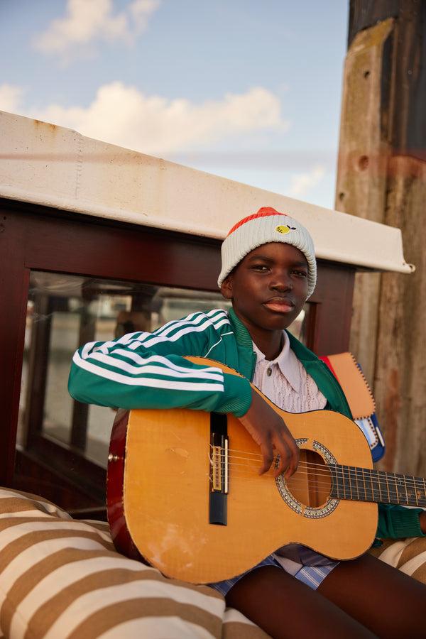 Sticky Lemon Beanie | Lemon | Red Hat + Zissou Blue