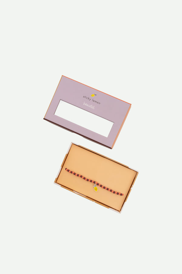 sticky lemon bracelet | lemon | cherry red + berry swirl