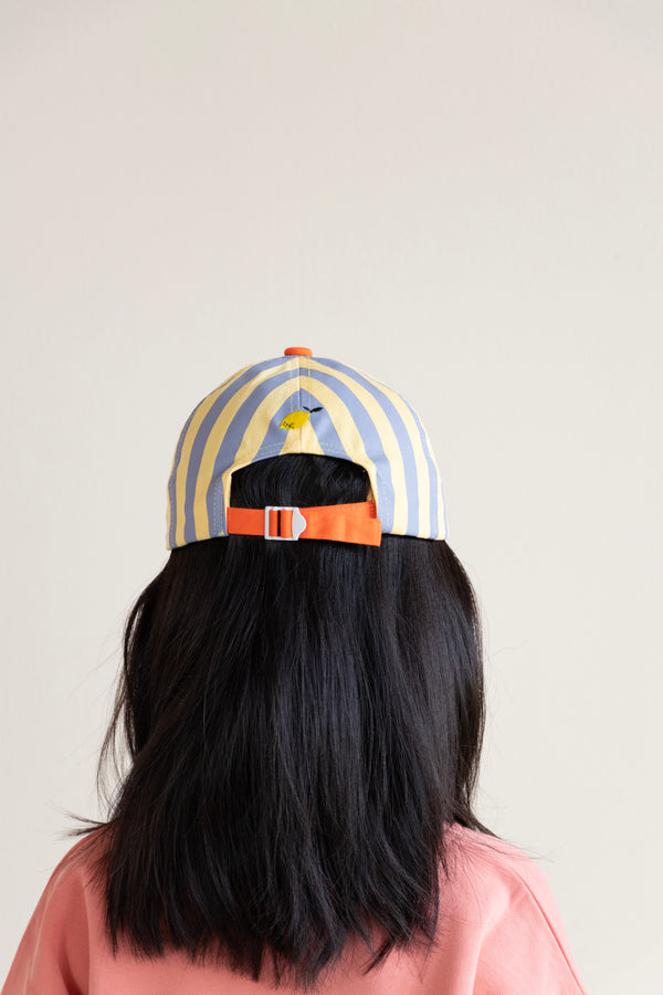 Sticky Lemon Cap | Stripes | Blue Whale + Sandy Yellow