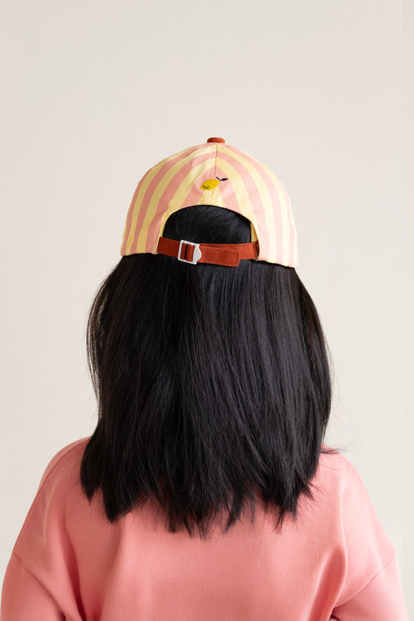 Sticky Lemon Cap | Stripes | Coral Pink + Sandy Yellow