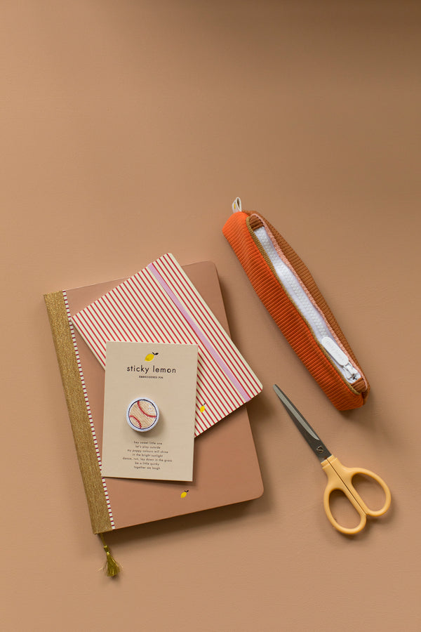 Sticky Lemon Embroidered Pin | Softball