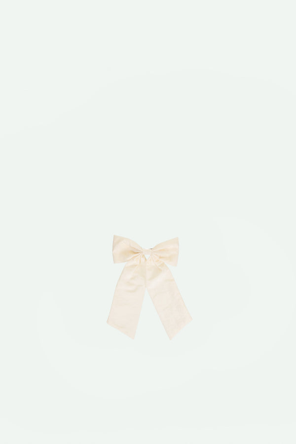 sticky lemon hair bow | club chic | pearl white