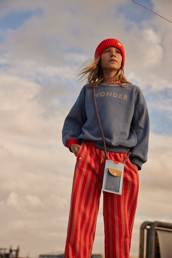 Sticky Lemon Joggers | Stripes | Coral Pink + Red Hat